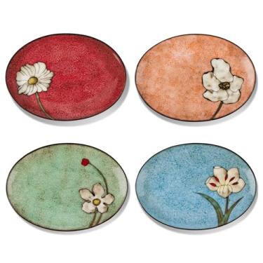 Imagem de Soyestan Prato de Servir Cerâmica, Oval Conjunto de 4 Pratos de Servir para Entretenimento, Adequado para Festas, Comida, Peru, Fruta, Máquina de Lavar Louça, Micro-ondas e Forno