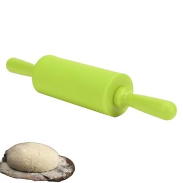 Imagem de Rolo de massa de silicone antiaderente de 22,86 cm, mini rolo de massa de silicone, pequeno rolo de massa para crianças que assam (verde)