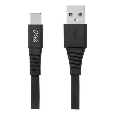Imagem de 10X Cabo Usb-C I2Go 1,2M 2,4A Flat Preto