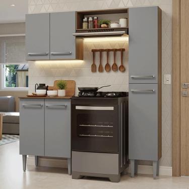 Imagem de Armário De Cozinha Compacta 156 Cm Rustic-cinza Emilly Madesa 02
