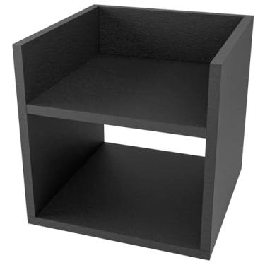 Imagem de Mesa de Cabeceira com Nicho Suspenso para Quarto em Mdf Reforçado 15mm Preto