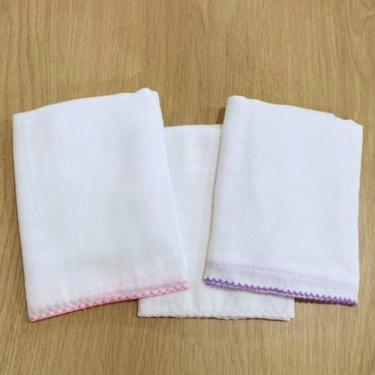 Imagem de Trio Fralda Ombro Bebê 70x70 Algodão Antialérgico Macio Absorvente Det