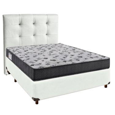 Imagem de Cama Box + Colchão Casal Ortobom D33 Iso100 + Cabeceira Estofada
