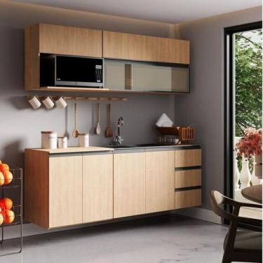 Imagem de Cozinha Modulada 5 Peças 3 Aéreos 2 Balcões Nara CabeCasa MadeiraOrigi