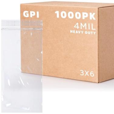 Imagem de Sacos com zíper GPI 1000 Count 7,62 cm x 15,24 cm Heavy-Duty 4mil
