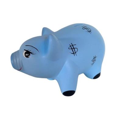 Imagem de Cofre Porco Focinho Cerâmica Esmaltada - RJCONECT, Azul