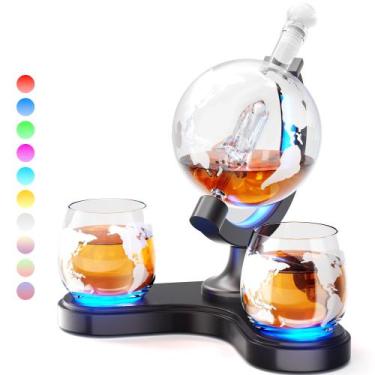 Imagem de Conjunto de decantadores Whisky Globe Kollea 900ml RGB Light
