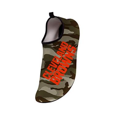 Imagem de FOCO Meia masculina para ioga e academia, tênis aquático Cleveland Browns NFL camuflada, cor do time, médio 9/10