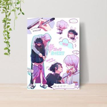 Imagem de Quadro Guerreiras do Kpop Saja Boys A4  Placa MDF 014 - Lomi Art