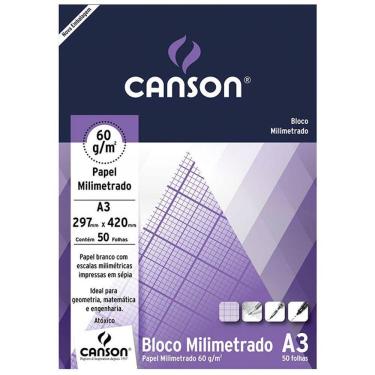 Imagem de Bloco milimetrado A3 60g com 50 folhas Canson