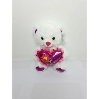 Imagem de Urso de Pelúcia Amor Floral Branco 25 cm - Tuka Toy
