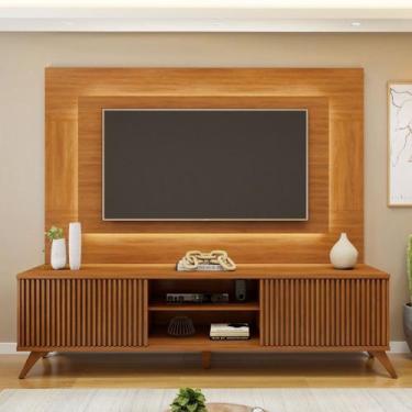 Imagem de Rack com Painel para Tv 58 Polegadas com Led 100% Mdf 220cm Pés em Mad