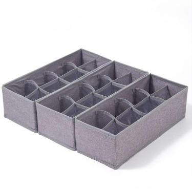 Imagem de Organizador de gavetas Qozary, pacote com 3 meias, divisória de roupa 