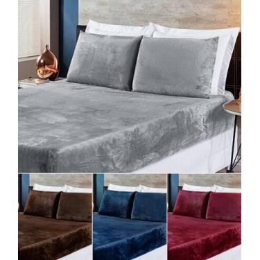 Imagem de Jogo de cama queen 3 peças Soft flannel plush 198cmx158cm quentinho co