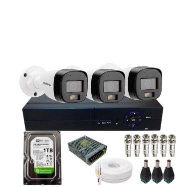Imagem de Kit 3 Câmeras Intelbras Vhd 3220b Fc+ Imagem Colorida Mais Audio Dvr 04ch C/Hd No Dvr