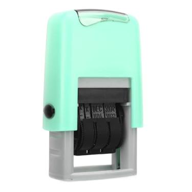 Imagem de Fafeicy Carimbo de Data Em Inglês, Carimbo de Data Automático ABS Com Tinta Transparente, Tamanho de Estampagem de 25x2,8 Mm para Uso Doméstico, Escola e Escritório (Verde)