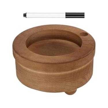 Imagem de Fenteer Porta-copos de madeira, dispensador de canecas, organizador de copos de papel, presente de inauguração, prateleira de armazenamento para bar, com Marcador