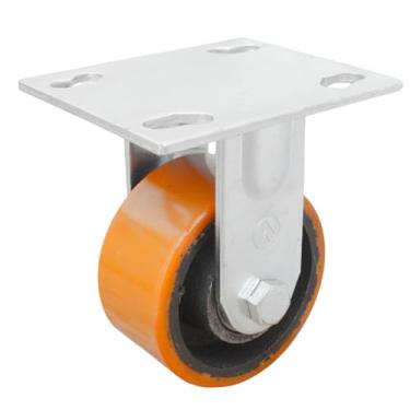 Imagem de Rodízio Fixo 4x2 Ajax – Roda de Ferro Revestida em Poliuretano, Suporta 400 kg Industrial e Logística