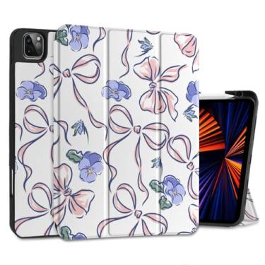 Imagem de DONGKE Capa para iPad Pro de 12,9 polegadas, 6ª geração 2022, suporte de lápis embutido + suporte de três dobras + despertar/hibernar automático + capa protetora para iPad Pro 12,9 5ª/4ª/3ª geração