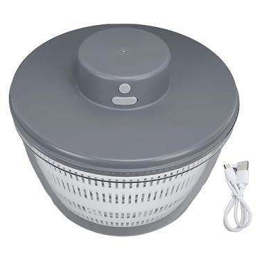 Imagem de Pilipane Máquina de lavar vegetais, eficiente, confiável, multifuncional, durável, secador giratório de frutas para cozinha doméstica (cinza)