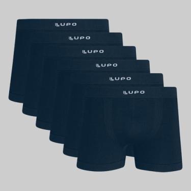 Imagem de Kit 6 Cuecas Lupo Boxer Micromodal Sem Costura 00661, Azul petróleo, M