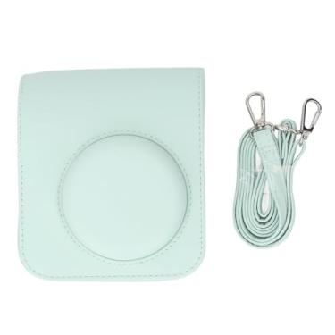 Imagem de Bolsa de couro PU retrô para armazenamento de câmera instantânea portátil para fotografia Mini12 (verde)