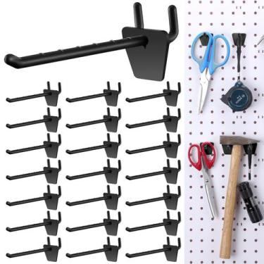 Imagem de Ganchos de plástico Pegboard, tipo unidade, pacote de 100 cm, preto - 