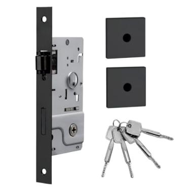 Imagem de Fechadura Rolete Pivotante Chaves Inox 40mm Travas (Preto Fosco)