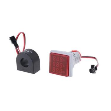 Imagem de Voltímetro Amperímetro Frequência Digital 60-500v 100A Verm. - ATMX