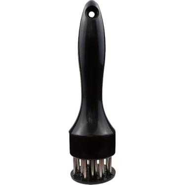 Imagem de Ferramenta de amaciador de carne de aço inoxidável – martelo de carne manual portátil com cabo preto ergonômico e agulhas de metal, ideal para amaciar carne de porco, frango, carne bovina, utensílio