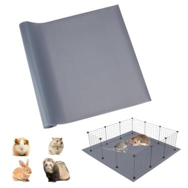 Imagem de OLYCRAFT Forro de gaiola de animais pequenos lavável cinza 45,7 x 500,4 cm reutilizável porquinho da índia forro de gaiola EVA lavável coelho almofada de cama pequeno animal xixi almofada para cobaias