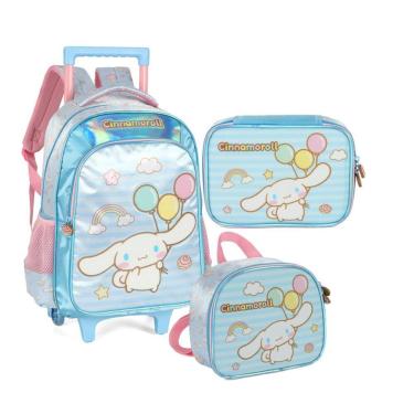 Imagem de Kit Escolar Cinnamoroll Luxcel – Mochila Lancheira Estojo