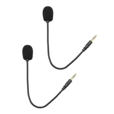 Imagem de GANPUB 2 peças, microfone, plugue de 3,5 mm, preto, ajustável, conector dobrável de 360 graus, controle de fone de ouvido Z5a5 combinado, 3,5 mm, acessórios para fones de ouvido