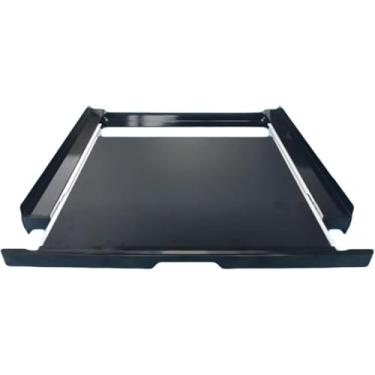 Imagem de ROE DEER Kit de empilhamento de lavadora e secadora com prateleira de puxar, conectores de estrutura empilhável que economizam espaço, estrutura de aço robusta, montagem fácil, preto