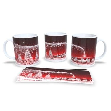 Imagem de Caneca de Natal com Arte Festiva, Porcelana Branca, Decoração de Inverno com Renas e Animais da Floresta, 11oz (4)