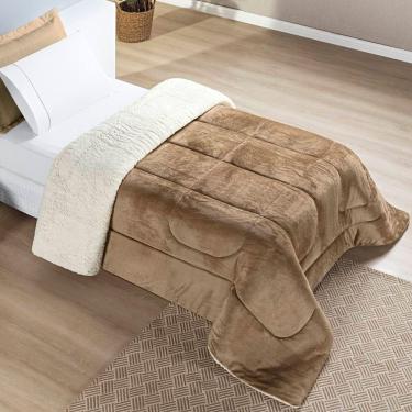 Imagem de Edredom Solteiro Coberdrom Sherpa-mantinha Everest 1 Peça Caqui