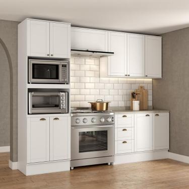 Imagem de Armário De Cozinha Completa Com Balcão Milla Charm Carraro Branco