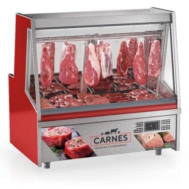 Imagem de Balcão Frigorífico Premium Turino Com Depósito Gatp150ad Gelopar Expositor De Carnes Vermelho 220v