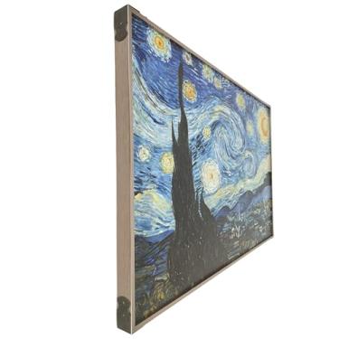 Imagem de DeYoWo Arte de parede de decoração para casa, sala de estar, escritório e espaço pubilico, paisagem natural, cena pastoral, obras de cópia de pintura a óleo impressionista Van Gogh - noite estrelada