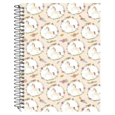 Imagem de Caderno Capa Dura Unicórnio 1 Matérias 80 Folhas Espiral PanAmericana