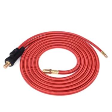 Imagem de 4M/6M WP26 Conexão Rápida TIG Tocha de Soldagem Gas-Elétrica Integrada Mangueira de Borracha Vermelha Fios 35-50 Euro Conector QIANGHAN (WP26, 6m)