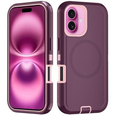 Imagem de Asuwish Capa de celular para iPhone 16 Plus de 6,7 polegadas com protetor de tela de vidro temperado Capa magnética híbrida à prova de choque acessórios para celular i Phone16 16+ i16 + 16Plus