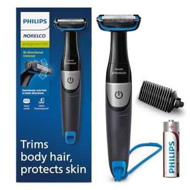 Imagem de Philips Norelco Bodygroom Series 1100, BG1026/60, Aparador e aparador de pelos corporais à prova de chuveiro para homens