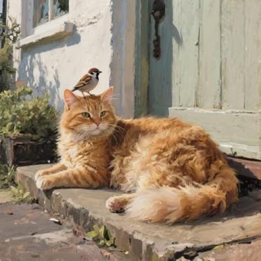 Imagem de croshom Kits de arte de diamante para adultos, kits de pintura de arte de diamante de gato para adultos iniciantes, 5D DIY brocas completas para presentes, decoração de parede de casa 35 x 35 cm