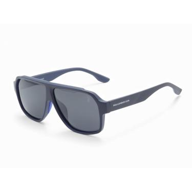 Imagem de Óculos de Sol Aviador Casual Polarizado Masculino Polo London Club, Lente UV400 Kit contém Case Couro ECO (Preto e Marinho)