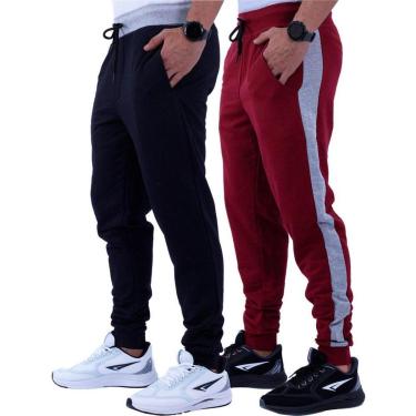 Imagem de Kit 2 Calças Masculina MXD Conceito Moletom Slim Fit Cores Cor:;Tamanho:GG;Gênero:Masculino-Masculino