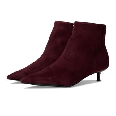 Imagem de Nine West Bota feminina Turrel no tornozelo, Camurça vermelha escura, 37