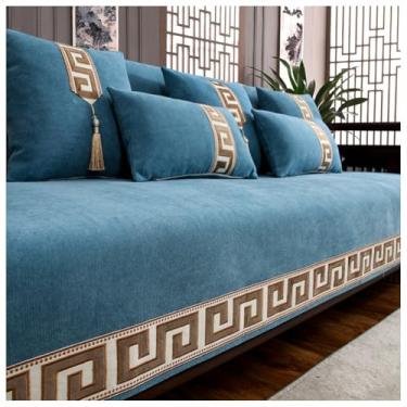 Imagem de SPXMQSS Capa para sofá, capa de sofá seccional, macia de chenille, 1/2/3/4 lugares, antiderrapante, capa de sofá de canto, protetor de móveis B 70 x 70 cm