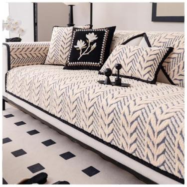 Imagem de SPXMQSS Capas de sofá, capa de sofá seccional, espessa, lavável, antiderrapante, capa de sofá para sofá seccional, capa de sofá de canto, protetor de móveis C 110 x 160 cm