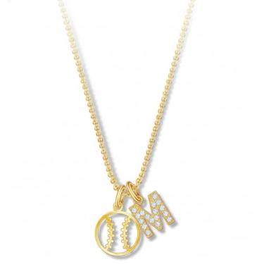 Imagem de Aswinfon Colar com inicial de softball, para mulheres e adolescentes, banhado a ouro 18K, pingente de letra A-Z, joias de beisebol, colar esportivo, presentes de softball, presentes para mulheres, seu